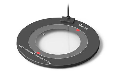 Okolab LEICA 10447342 Round Glass Heating Plate for Stereo Microscope Base