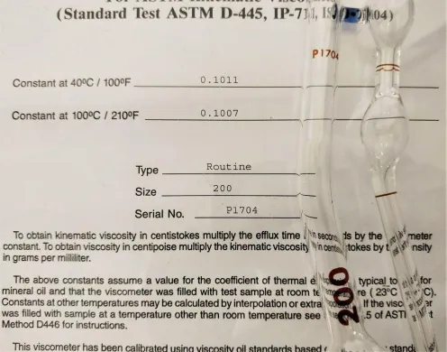 Cannon-Fenske CFRC-200 Certified Routine Viscometer Tube - Size 200, Materials Science