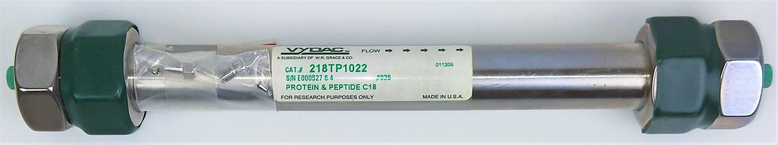 Vydac 218TP1022 C18 Preparative LC Column, 25 cm × 22 mm × 10 µm, Wide Pore Silica