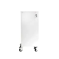 TrippNT 6 Shelf Narrow Locking Cart with Locking Roll-Top Door and HDPE Construction, 3 of 11