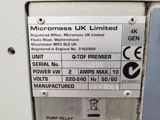 Waters Model Q - Tof Premier Mass Spectrometer Lab-cover