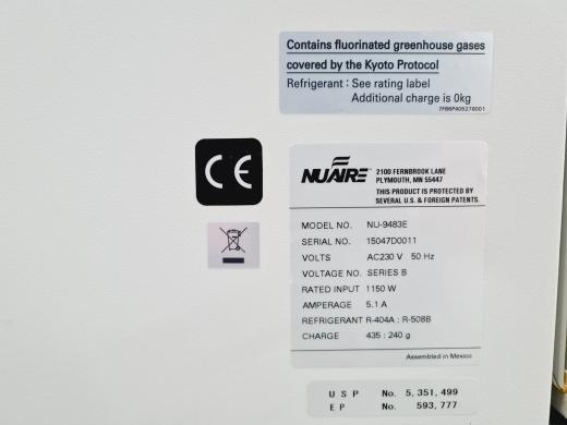 Nuaire Model: NU-9483E -86˚c ULT Freezer Lab-cover