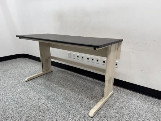 6-Foot Laboratory Workbench with Integrated Power Strip and Steel Frame-cover