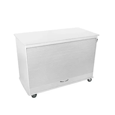 TrippNT Cayman Lab Island Cart with Locking Roll-Top Doors and Chemical-Resistant HDPE Construction
