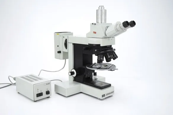 Carl Zeiss Jena Jenavert Trinocular Fluorescence Metallurgical Microscope 5x 10x 20x 50x 100x