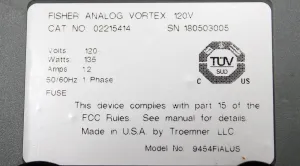 Fisherbrand Analog Vortex Mixer Model 02215414 Benchtop Lab Mixer, 7 of 7