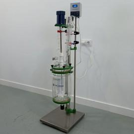 YHCHEM JGR-5 5L Jacketed Glass Reactor with Temperature Control and Adjustable Stirring