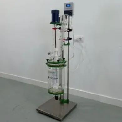 YHCHEM JGR-5 5L Jacketed Glass Reactor with Temperature Control and Adjustable Stirring