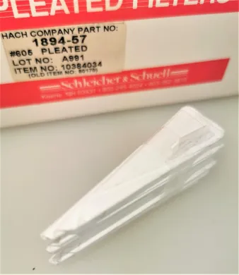 Hach QT 1894-57 Pleated #605 Filter Papers, 125mm, Pack of 100