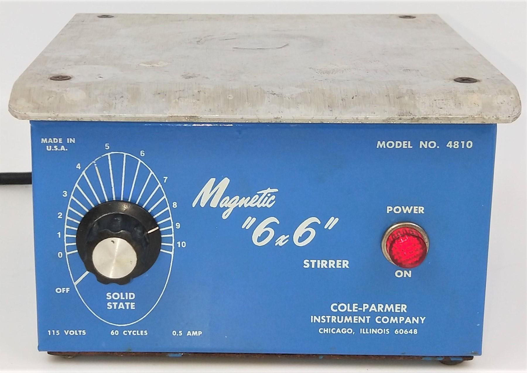 Cole-Parmer 4810 Magnetic Stirrer with 6" x 6" Aluminum Top Plate