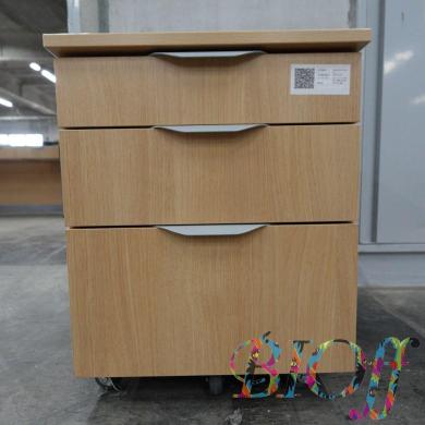 VQU-IW-D Mobile Wooden Storage Unit 3-Tier with Casters-cover