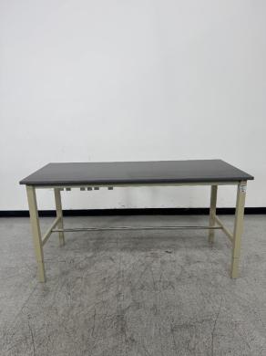 Global Industrial 6' Stationary Table with Adjustable Height and Chemical-Resistant Top-cover