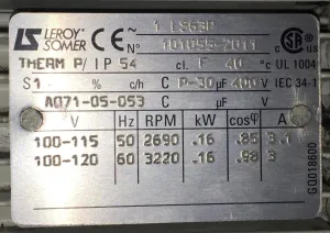 Edwards E2M1.5 Dual Stage Rotary Vane Mechanical Vacuum Pump, 1.2 CFM, 6 of 20