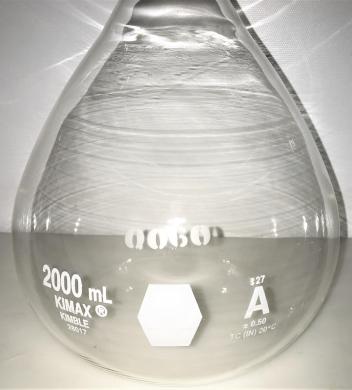 Kimble 28017-2000 KIMAX 2L Class A Volumetric Flask with Stopper-cover