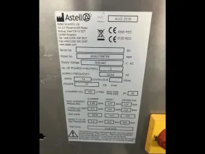 Astell AMA270BT65 Top-Loading Laboratory Autoclave with 135 L Capacity and 5.7″ Touchscreen, 12 of 13
