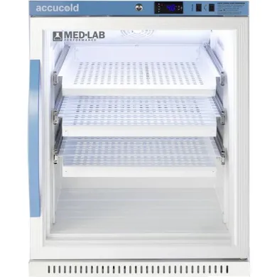 Accucold ARG6MLDR 6 Cu.Ft. ADA Height Glass Door Laboratory Refrigerator with Removable Drawers