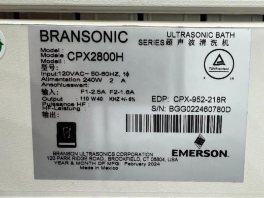 Branson CPX2800H Ultrasonic Cleaning Bath with Digital Controls-cover