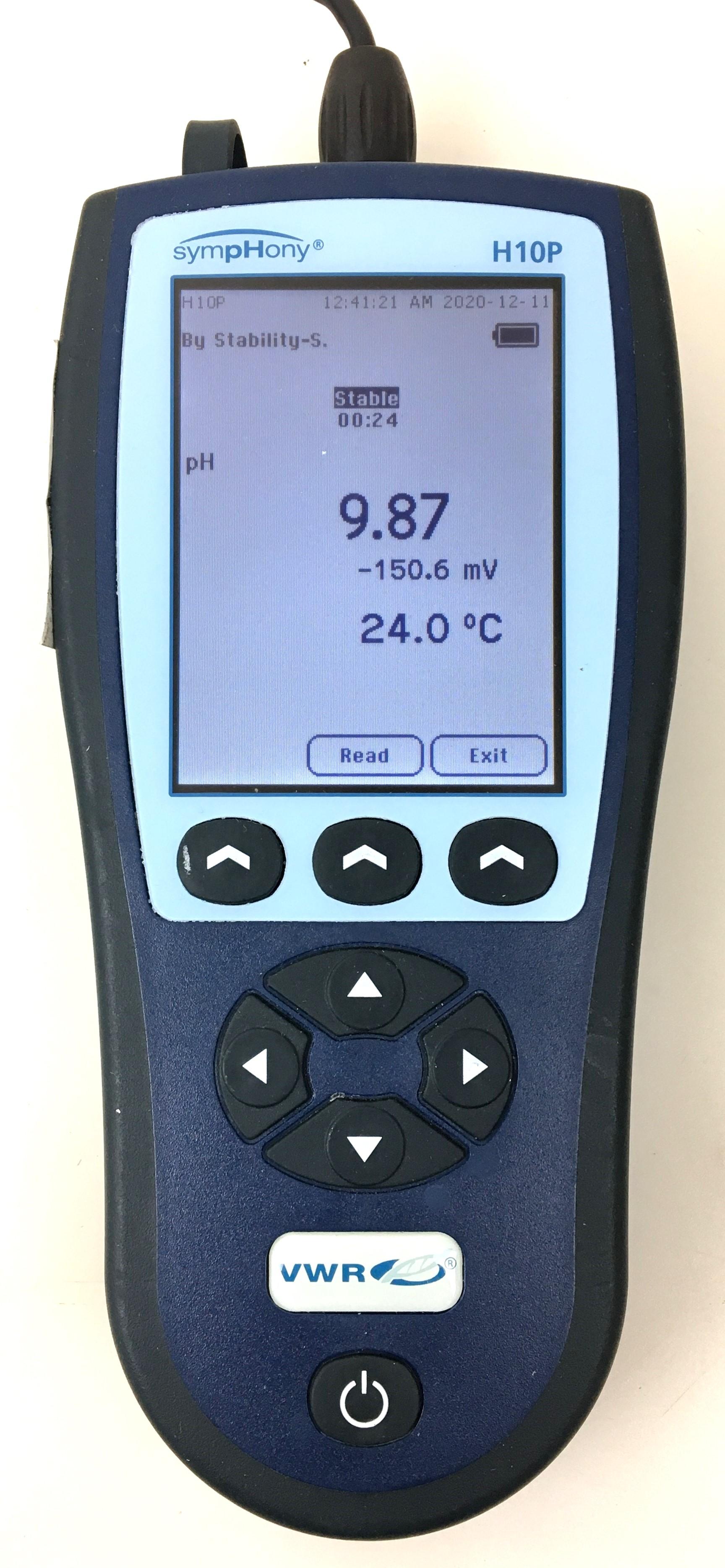 VWR SympHony H10P Portable Handheld pH Meter with Electrode
