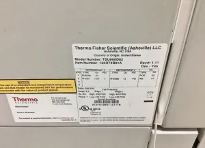 Thermo Scientific TSU400A Upright Ultra-Low Temperature Freezer −85°C Capacity 28.8 cu ft, 14 of 15
