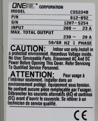 OneAC CSS2248 Power Conditioner 208V 50Hz/60Hz Facility Equipment, 3 of 6