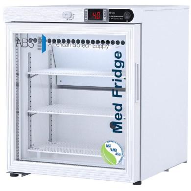 ABS 1 Cu. Ft. Glass Door Vaccine Refrigerator Left Hinged Certified to NSF/ANSI 456-cover