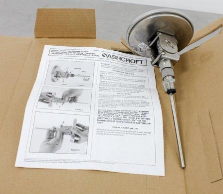 Ashcroft 5'' Adjustable Angle Bimetallic Laboratory Thermometer -20°C to 50°C-cover