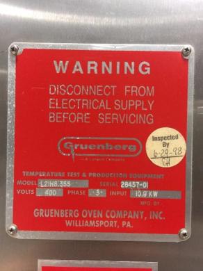 Gruenberg L21H8.3SS Laboratory Batch Oven for Controlled Heating-cover