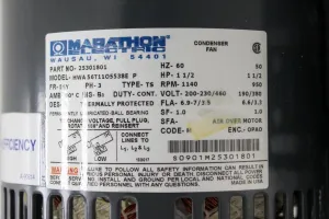 Marathon Electric HWA56T1105538E Facility Impeller Motor 1140 RPM Turn-Key, 3 of 6