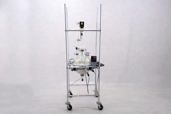 20 L Glass Scrubber Reactor with Glas-Col Heating Mantle and Arrow Engineering Stirrer-cover