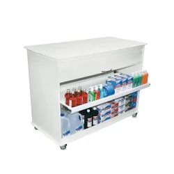 TrippNT Cayman Lab Island Cart with Locking Roll-Top Doors and Chemical-Resistant HDPE Construction, 2 of 5