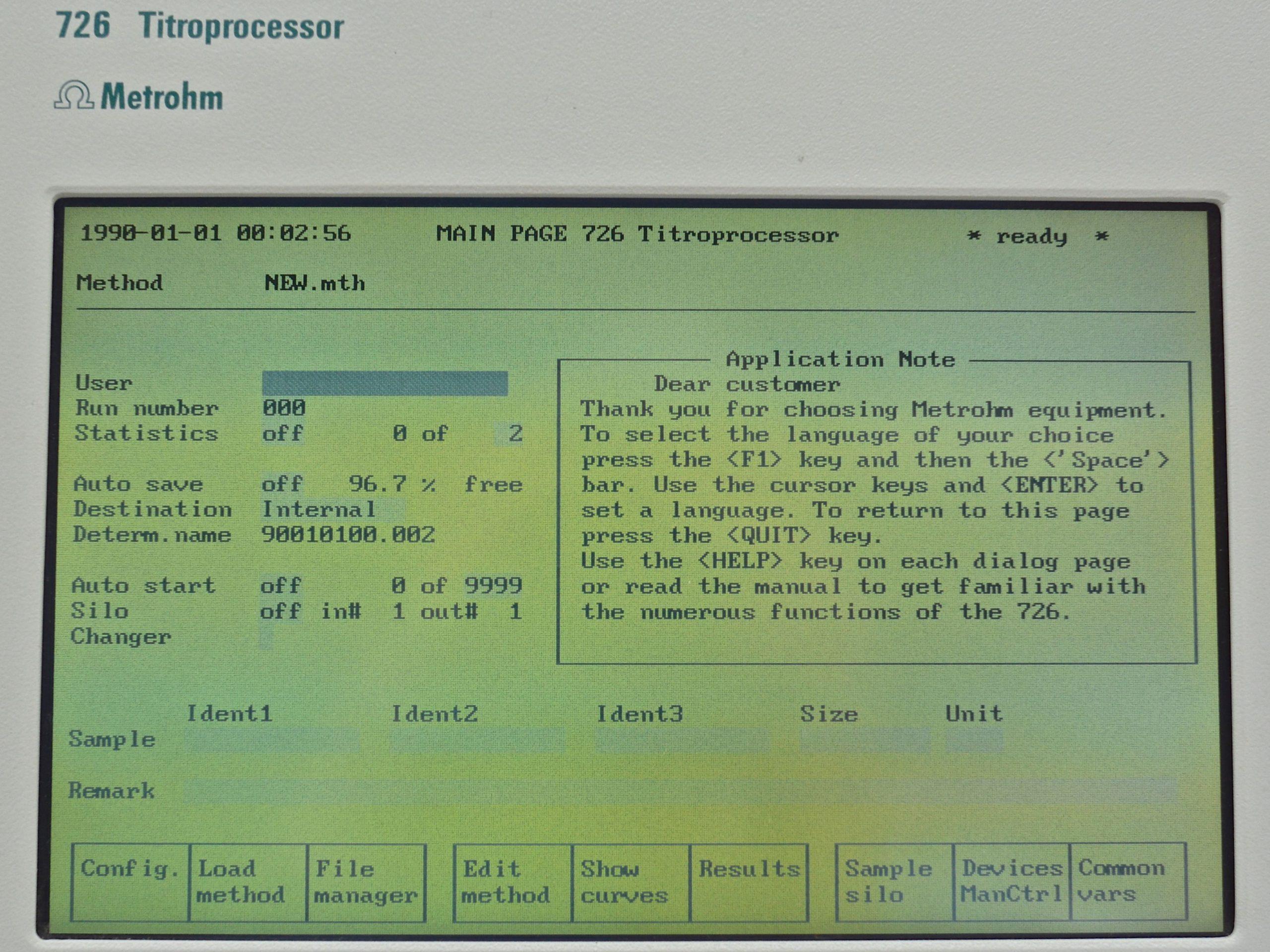 Metrohm 726 Titroprocessor Automated Titration System for Karl Fischer and Endpoint Analysis