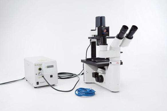 Leica DMIL Inverted LED Fluorescence Microscope with X-Cite XCT200 200 W Illuminator and USB Camera-cover