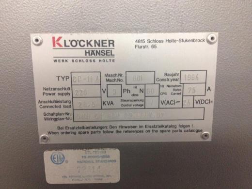 Klockner CP-11.4 Automatic Blister Packaging Machine-cover