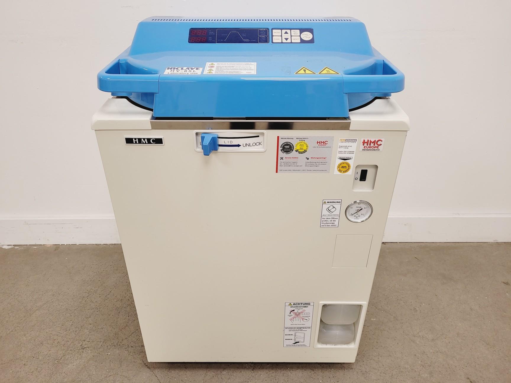 HMC HICLAVE HV-85L Vertical Laboratory Autoclave for Steam Sterilization