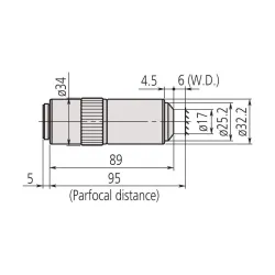 Mitutoyo 100x M Plan Apochromatic Infinity Corrected Brightfield Objective, 2 of 2