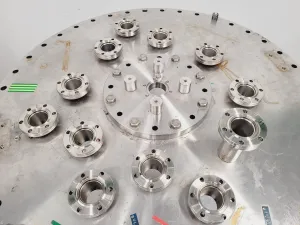 TEM Vacuum Chamber Parts 60cm Diameter, 98cm Height on Aluminium Bench, 12 of 17