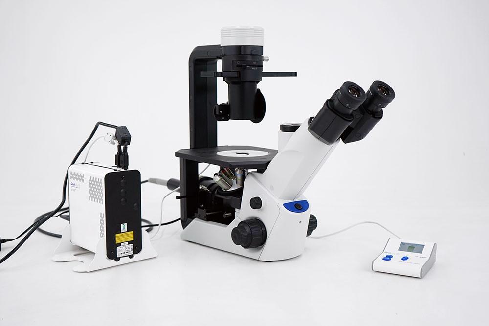 Olympus CKX53 Trinocular Inverted Fluorescence Microscope with LED, Blue & Green Filters, 4×–40× Objectives