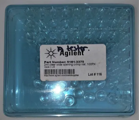 Agilent 5181-3375 Clear 2mL Crimp-Top Vials Without Caps (Box of 67)