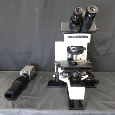 Olympus BX50F4 Biological Microscope with Sony DXC-H10 CCD Camera and Accessories