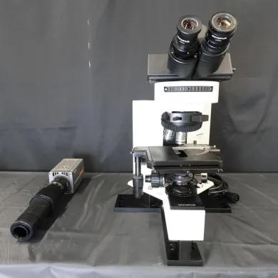 Olympus BX50F4 Biological Microscope with Sony DXC-H10 CCD Camera and Accessories