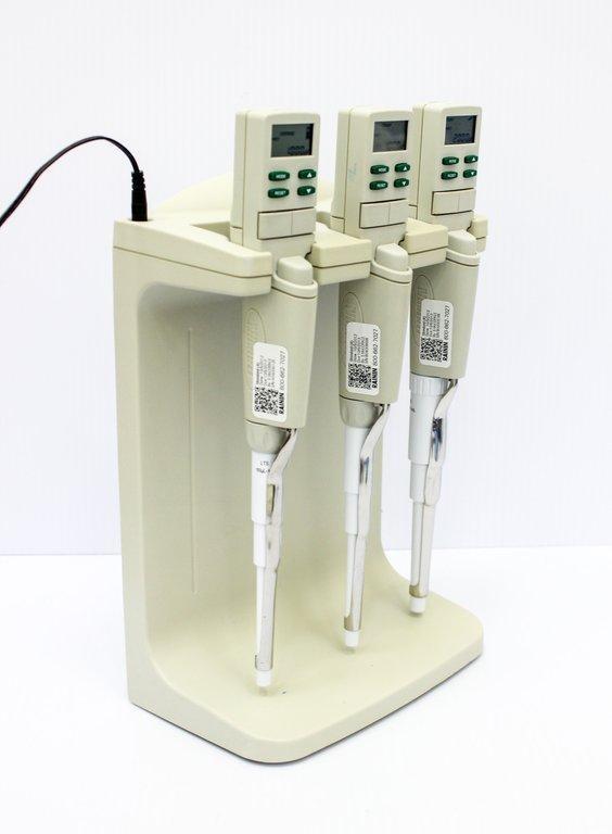 Rainin E3 Rapid Charge Stand with EDP3-Plus Digital Pipette Set for Precise Liquid Handling