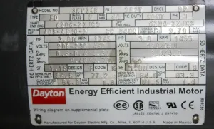 Dayton 3KW34 Industrial Turnkey AC Motor 1765 RPM, 208V-230V, 50/60Hz, 3 of 3