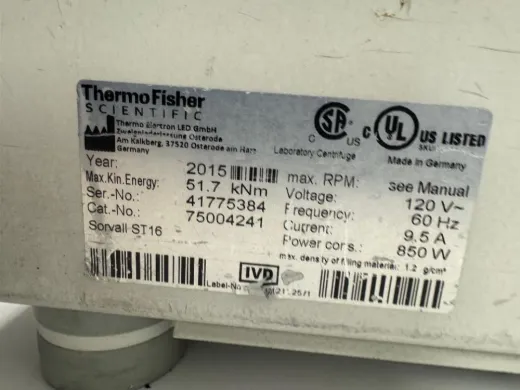 Thermo Fisher Sorvall ST16 Benchtop Laboratory Centrifuge with Multi-Tube Rotor