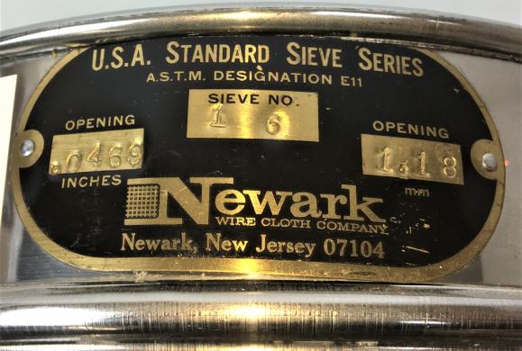 Newark #16 Stainless Steel 8" Test Sieve with 1.18 mm Aperture-cover