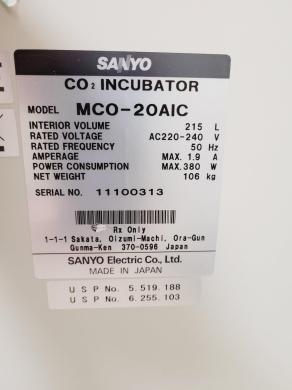 Sanyo MCO-20AIC CO2 Incubator Lab Spares/Repairs
        NOTE - THIS IS A SPARES/REPAIRS ITEM-cover