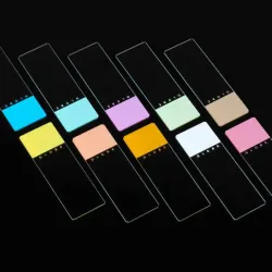 Globe Scientific Diamond® White Glass Color-Coded Microscope Slides with Clipped Corners 1384-50P, 4 of 5