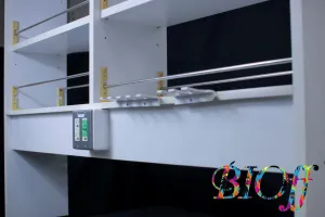 Central Laboratory Bench with Reagent Shelf, 150 × 150 × 80 cm, Overall Height 198 cm, 8 of 12