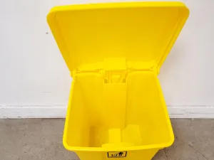 Lot of 8 Yellow Pedal-Operated 45L Laboratory Waste Bins, 8 of 9