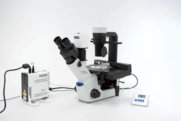 Olympus CKX53 Inverted Fluorescence Trinocular Microscope with LED300, 4x, 10x, 20x and 40x Objectives