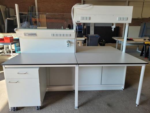 Wesemann Island Laboratory Table with HPL Worktop and Mobile Base Cabinet-cover